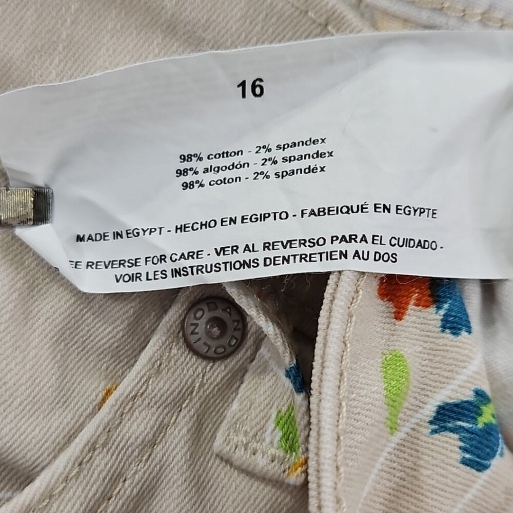 Bandolino Mandie Capri Pants Women's 16 Tan Floral AOP Straight Leg Cuffed EUC - Picture 16 of 16